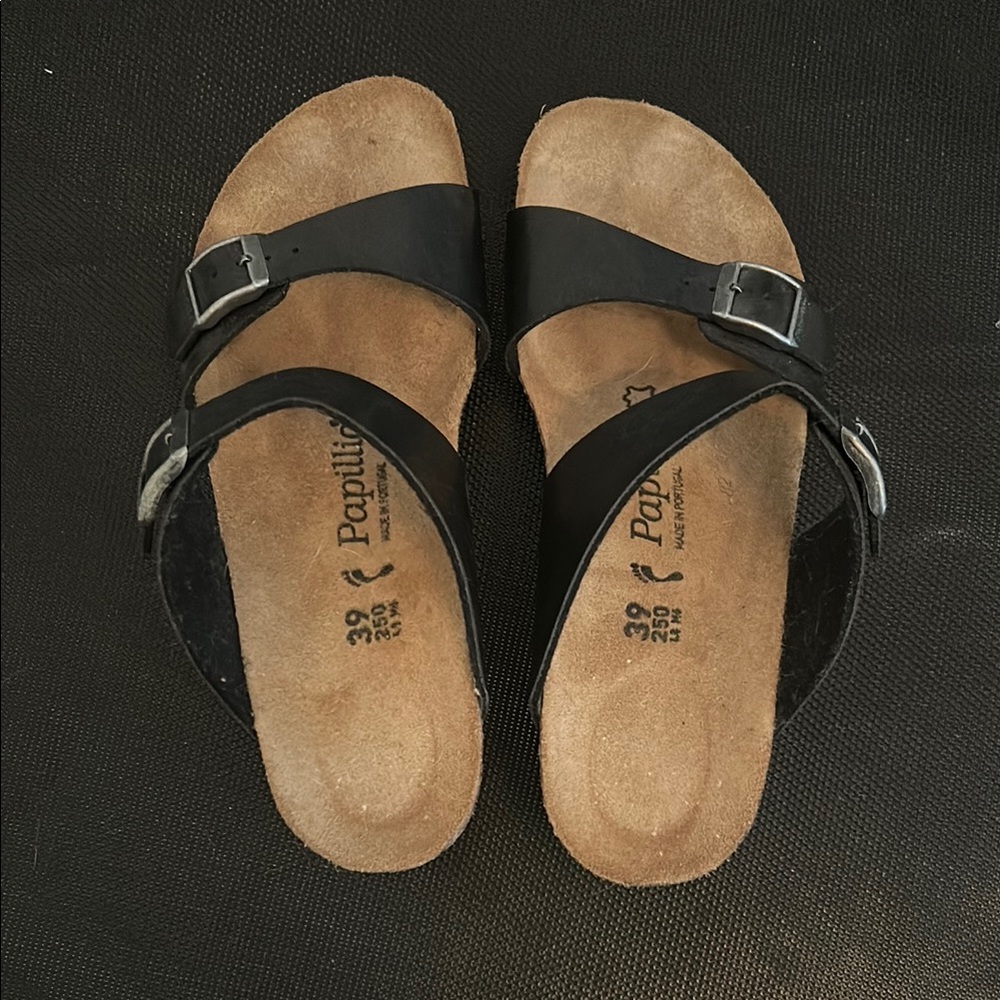 Papillio Black Sandals with Contoured Footbed